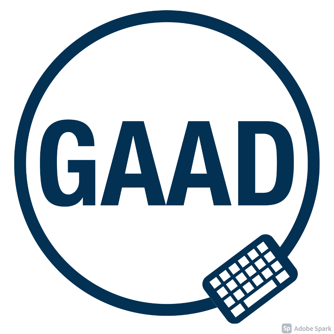 Logo for Global Accessibility Awareness Day showing the letters GAAD and a small keyboard