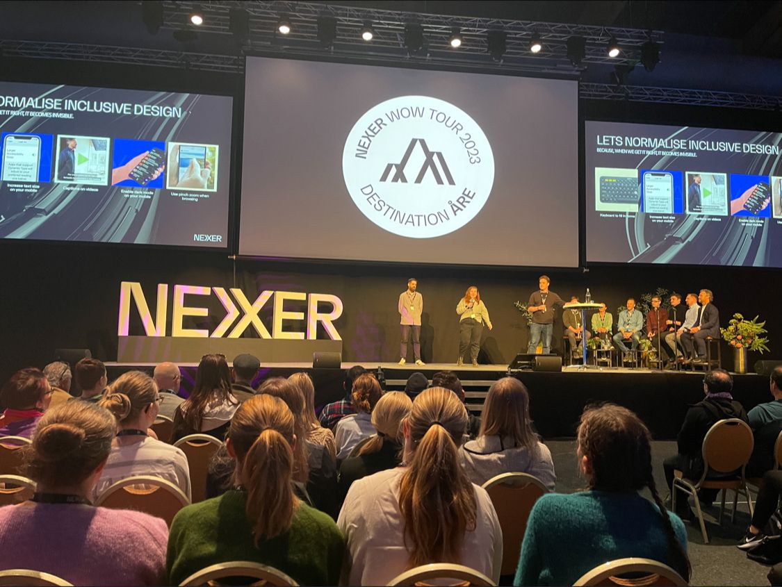 Molly Watt, Danny Lancaster and Chris Bush onstage at the WoW conference.