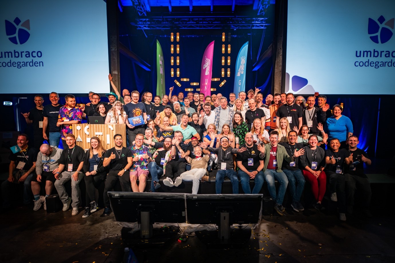 A group shot featuring many of Umbraco's MVPs at Codegarden